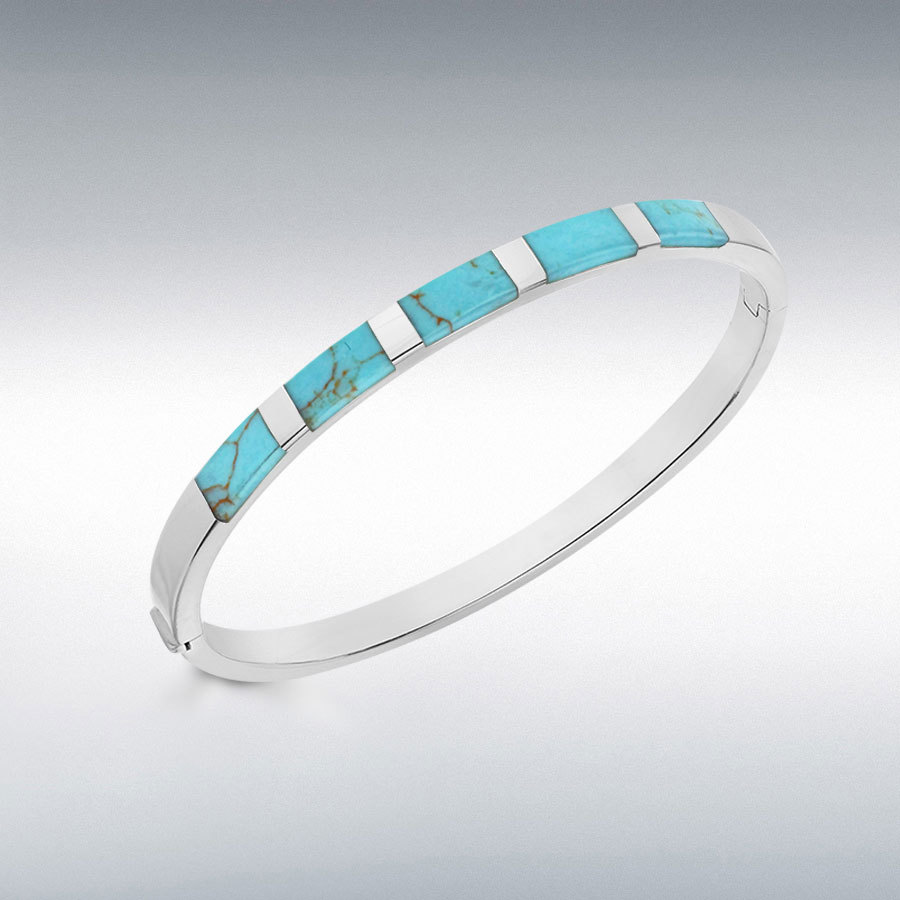 Sterling Silver 5mm Turquoise Bangle