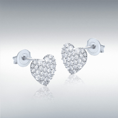 WHT HEART STUD